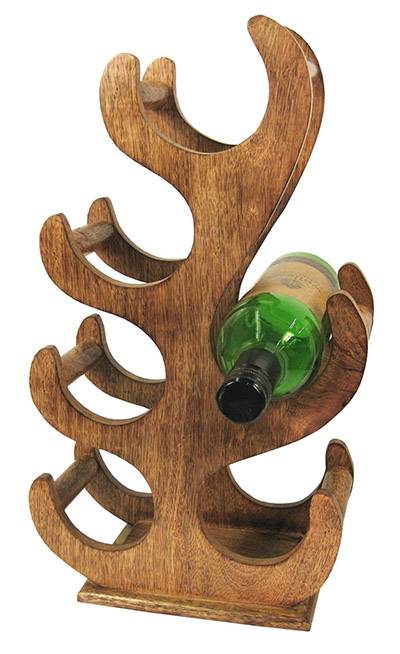 Mango Wood Bottle Wine Rack